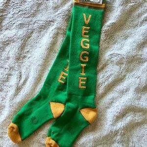 Green Veggie Knee High Socks